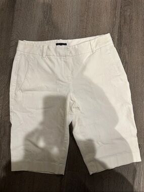 Theory White High-Waist Shorts